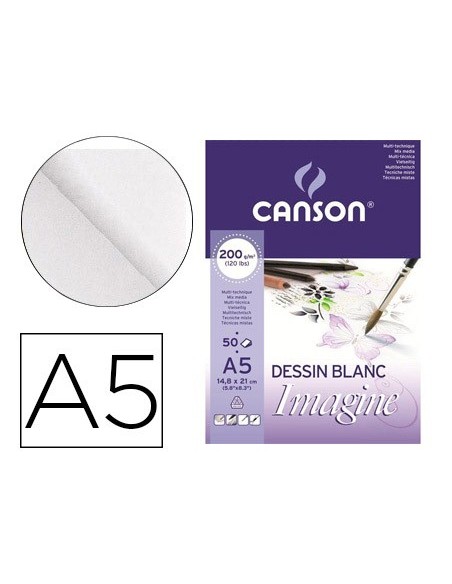 BLOC ENCOLADO CANSON DIBUJO A5 50H. 200GR