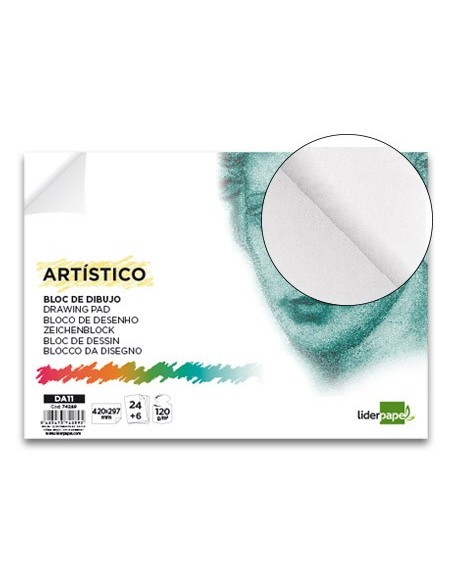BLOC ENCOLADO LIDERPAPEL DIBUJO A3 ACUARELA 30H. 120GR.