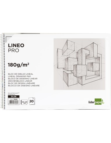 CUADERNO ESP. LIDERPAPEL DIBUJO 230X325MM 20H. 180GR. C/REC.