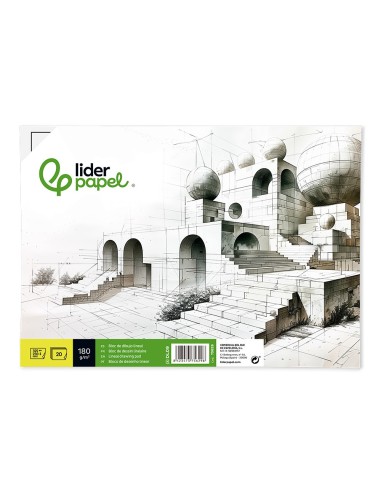 BLOC ENCOLADO LIDERPAPEL DIBUJO 230X325MM 20H.180GR. C/RECUADRO