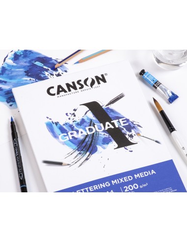 BLOC CANSON GRADUATE LETTERING MIXED MEDIA 210X297MM CM 20H. 200 GR
