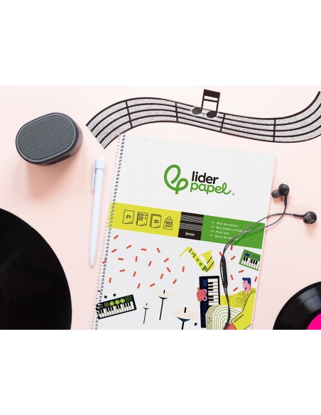BLOC ESP. LIDERPAPEL MUSICA FL. PENTAGRAMA 3MM 20H. 100GR.