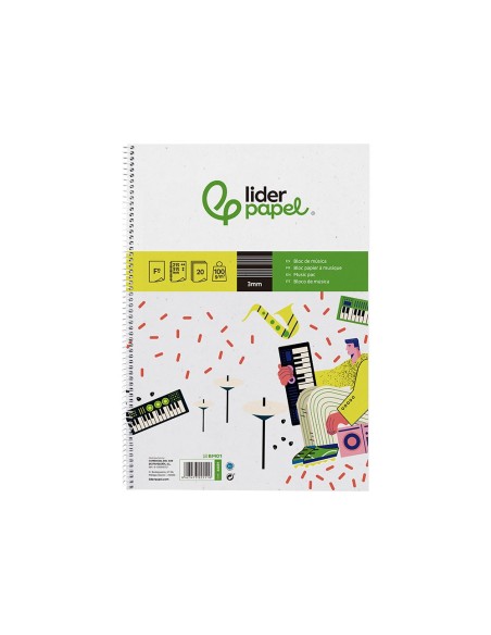 BLOC ESP. LIDERPAPEL MUSICA FL. PENTAGRAMA 3MM 20H. 100GR.