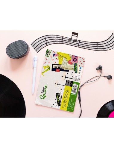 BLOC GRAPADO LIDERPAPEL MUSICA A5 PENTAGRAMA 5MM 20H 100GR.