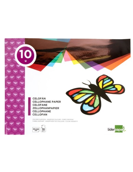BLOC LIDERPAPEL MANUALIDADES 240X315MM CELOFAN 10H. SURT.