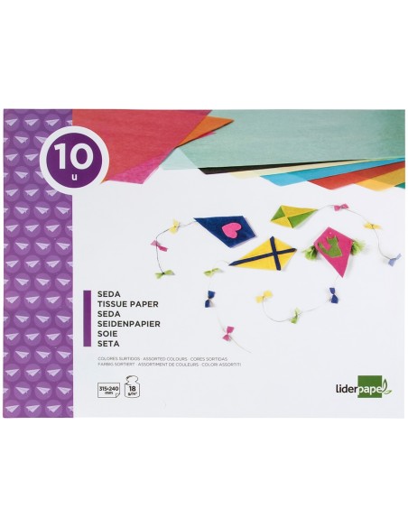 BLOC LIDERPAPEL MANUALIDADES 240X315MM PAPEL SEDA 10H. SURT.