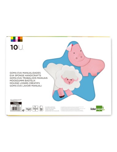 BLOC LIDERPAPEL MANUALIDADES 240X315MM GOMA EVA 10H. SURT.