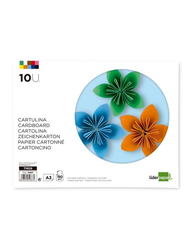 BLOC LIDERPAPEL MANUALIDADES  A3 CARTULINA 10H. 180GR. SURT.