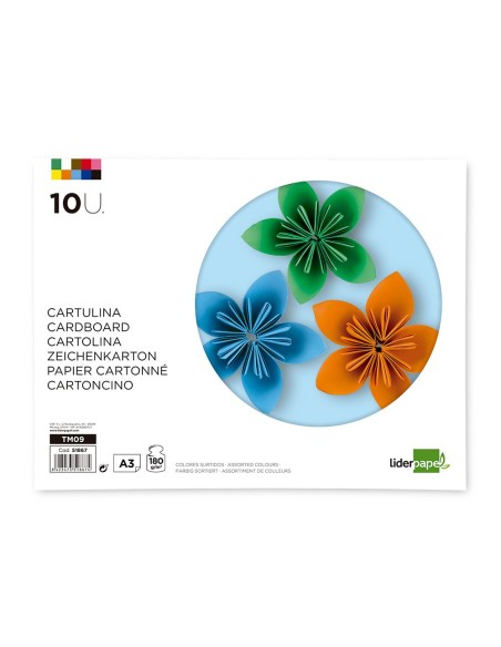 BLOC LIDERPAPEL MANUALIDADES  A3 CARTULINA 10H. 180GR. SURT.