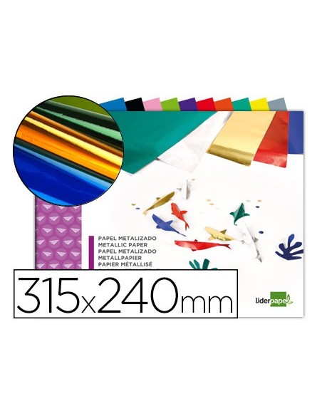 BLOC LIDERPAPEL MANUALIDADES 240X315MM PAPEL MET. 10H. SURT.