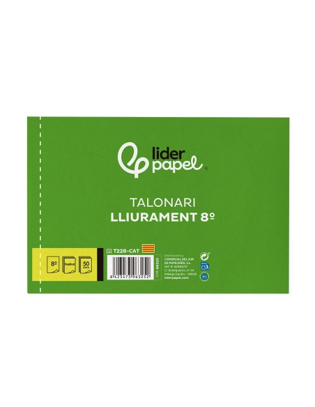 TALONARIO ENTREGAS OCTAVO APAISADO 228-CAT TEXTO EN CATALAN