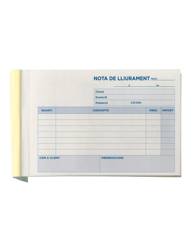 TALONARIO ENTREGAS OCTAVO APAISADO 228-CAT TEXTO EN CATALAN