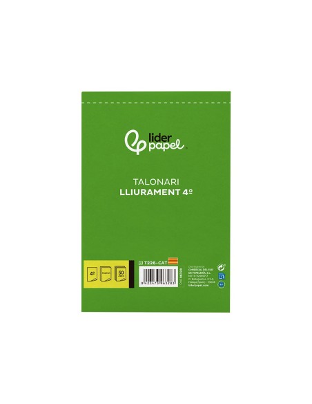 TALONARIO ENTREGAS 4º 226-CAT DUPLICADO TEXTO EN CATALAN