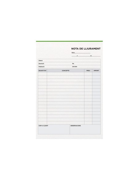 TALONARIO ENTREGAS 4º 226-CAT DUPLICADO TEXTO EN CATALAN