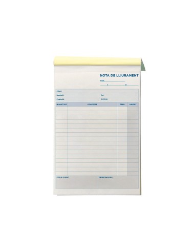 TALONARIO ENTREGAS 4º 226-CAT DUPLICADO TEXTO EN CATALAN