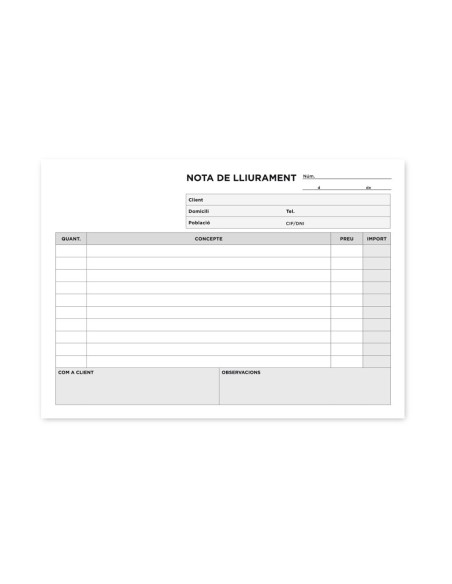 TALONARIO ENTREGAS 4º APAISADO 329-CAT TRIPLICADO TEXTO EN CATALAN