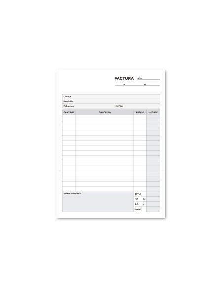 TALONARIO FACTURAS 4º C/IVA- 116