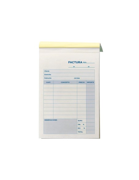 TALONARIO FACTURAS OCTAVO C/IVA- 100