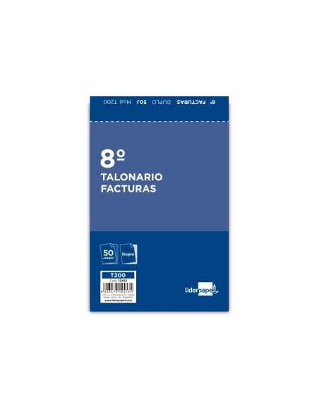 TALONARIO FACTURAS OCTAVO C/IVA- 200 DUPLICADO