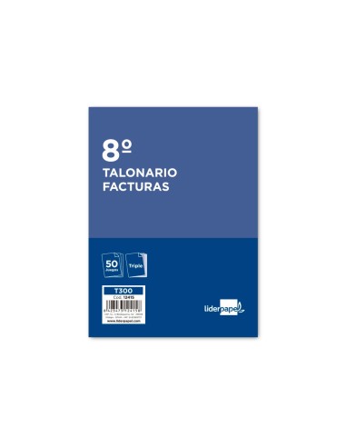 TALONARIO FACTURAS OCTAVO C/IVA-300 TRIPLICADO