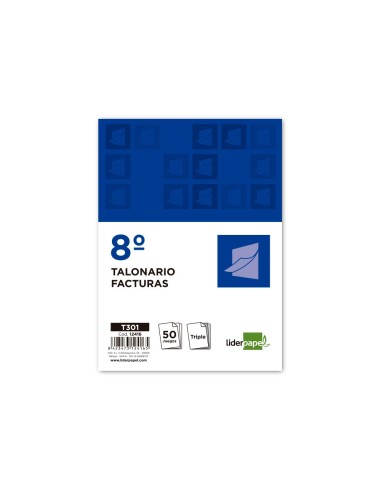 TALONARIO FACTURAS OCTAVO SIN IVA-301 TRIPLICADO