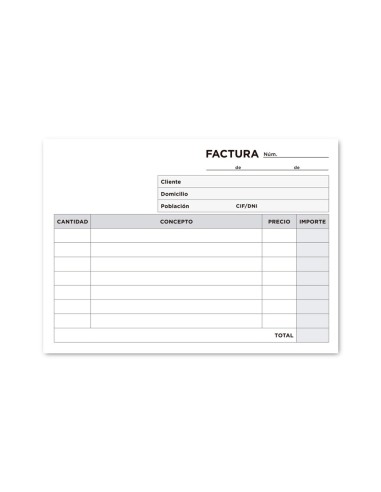 TALONARIO FACTURAS 8º ORIGINAL,COPIA T247 APAISADO SIN I.V.A