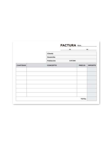 TALONARIO FACTURAS 8º ORIGINAL,COPIA T247 APAISADO SIN I.V.A