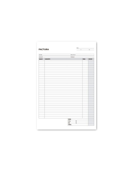 TALONARIO FACTURAS FL.-C/IVA- 223-CAT DUPLICADO TEXTO EN CATALAN