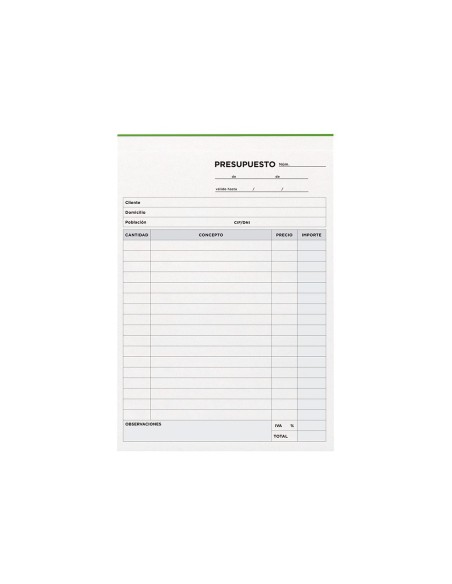 TALONARIO PRESUPUESTO 4º 230 DUPLICADO