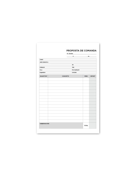 TALONARIO PEDIDOS 4º 222-CAT DUPLICADO TEXTO EN CATALAN