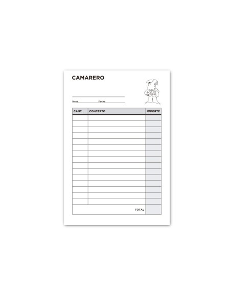 TALONARIO CAMARERO OCTAVO SIN IVA- 102