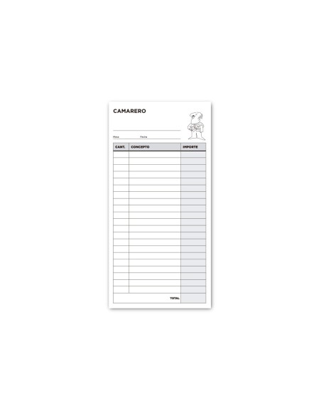 TALONARIO CAMARERO TRES FL.314 TRIPLICADO