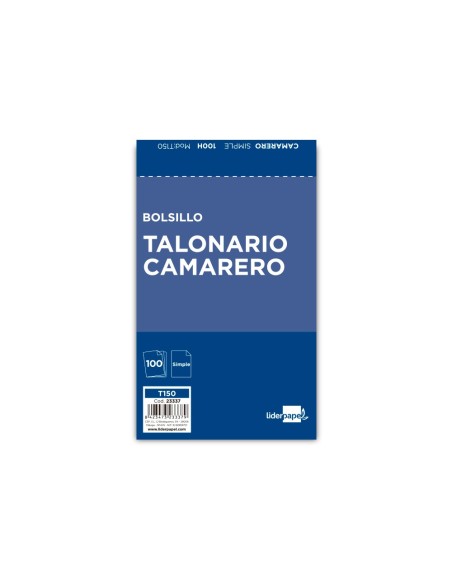 TALONARIO CAMARERO BOLSILLO 85X135 MM 150