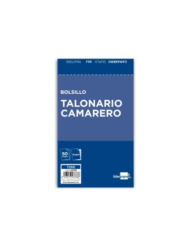 TALONARIO CAMARERO BOLSILLO 85X135 MM 250 DUPLICADO