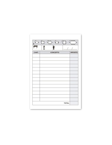 TALONARIO CAMARERO OCTAVO SIN IVA 280 DUPLICADO