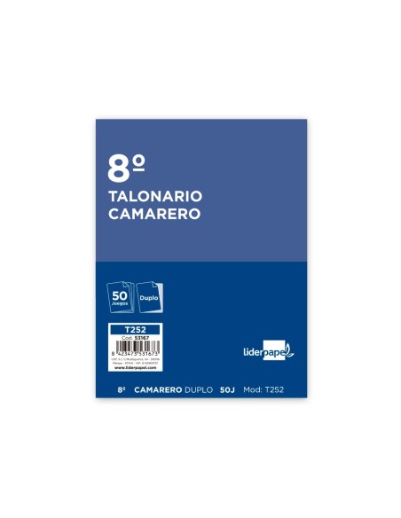 TALONARIO CAMARERO OCTAVO DUPLICADO ZIG-ZAG