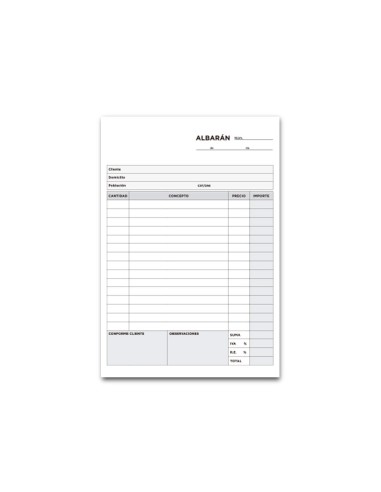 TALONARIO ALBARAN 4º 215 DUPLICADO