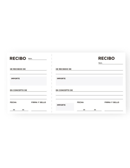 TALONARIO RECIBOS TRES EN FL.105