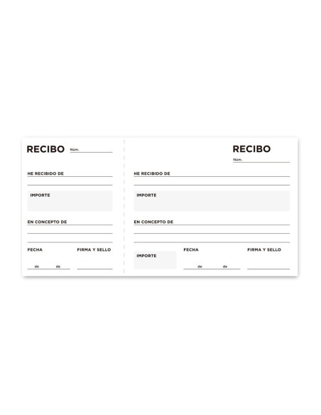 TALONARIO RECIBOS TRES EN FL.105