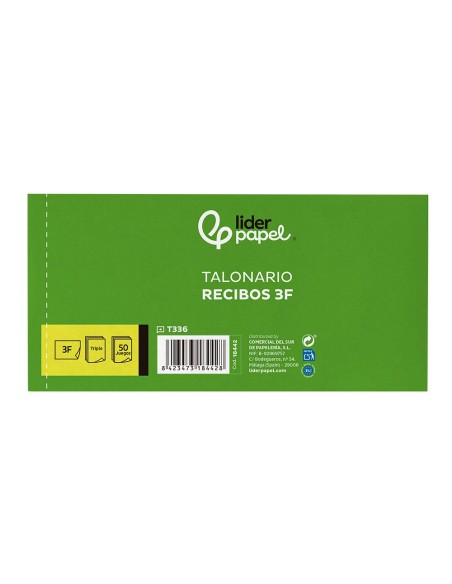 TALONARIO RECIBOS TRES EN FL.APAISADO 336 TRIPLICADO