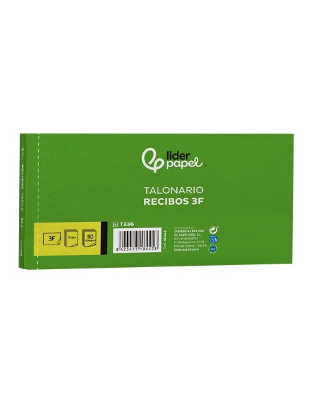 TALONARIO RECIBOS TRES EN FL.APAISADO 336 TRIPLICADO