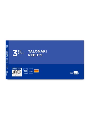 TALONARIO RECIBOS TRES EN FL.105-CAT TEXTO EN CATALAN