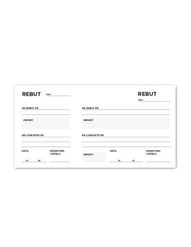 TALONARIO RECIBOS TRES EN FL.105-CAT TEXTO EN CATALAN