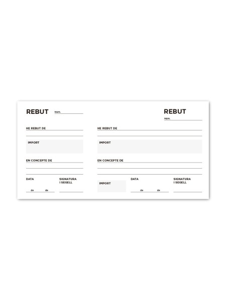 TALONARIO RECIBOS TRES EN FL.105-CAT TEXTO EN CATALAN