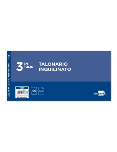 TALONARIO INQUILI- NATO TRES FL.107 C/CONDICIONES