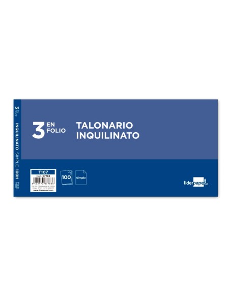 TALONARIO INQUILI- NATO TRES FL.107 C/CONDICIONES