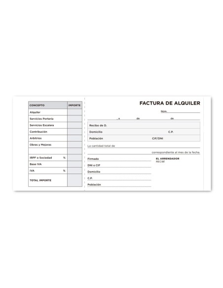 TALONARIO INQUILI- NATO TRES FL.107 C/CONDICIONES