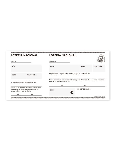 TALONARIO LOTERIA TRES FL.111