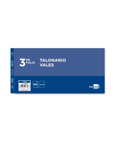 TALONARIO VALES TRES EN FL.104