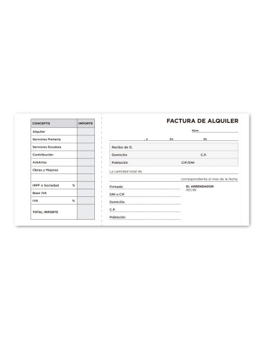 TALONARIO INQUILI- NATO TRES FL.207 DUPLICADO C/IVA